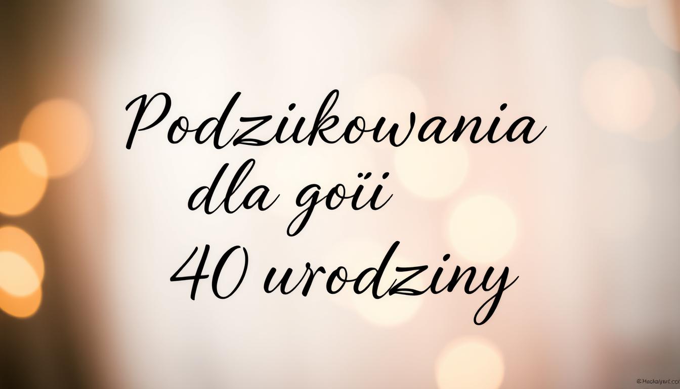 Podziękowania dla gości 40 urodziny tekst